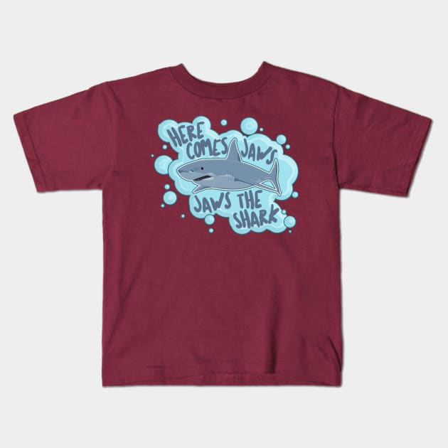 Here Comes Jaws, Jaws The Shark - Funny Peep Show Quote Kids T-Shirt by DankFutura